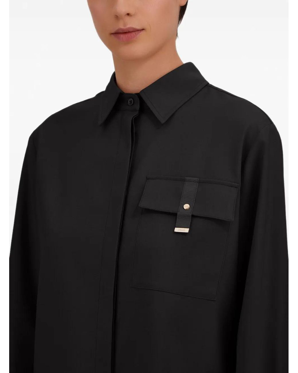 Herno Black Flap-Pocket Twill Shirt
