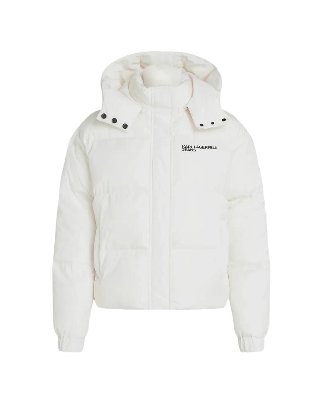 Karl Lagerfeld White Logo Puffer Jacket