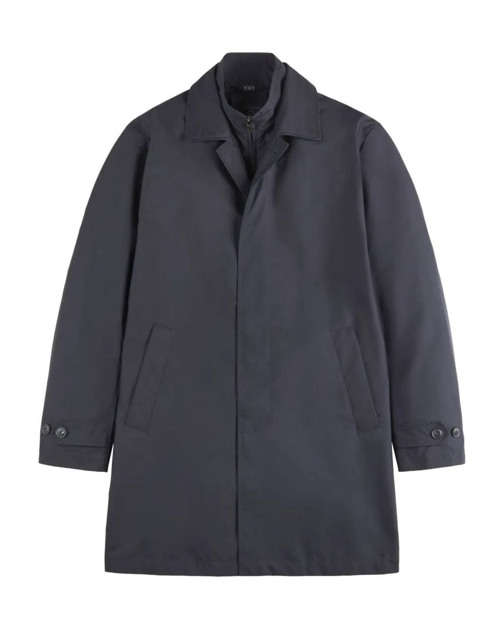 Fay Blue Morning Button Single-Breasted Coat for men