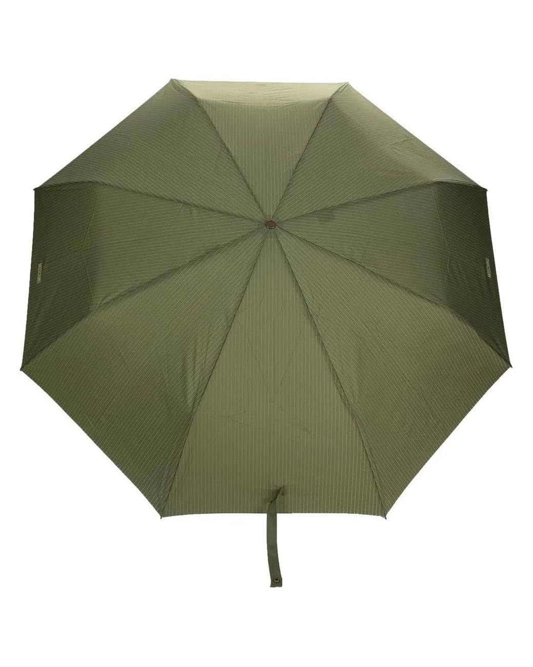 Moschino Green Logo-Print Pinstripe Umbrella