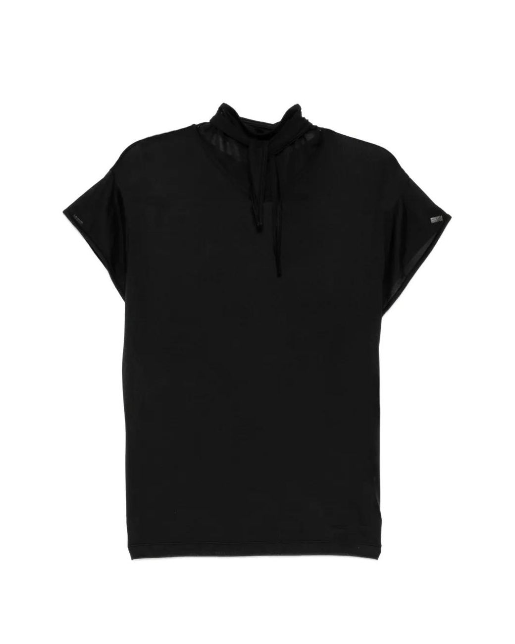 Lemaire Black Short Sleeve Foulard Top