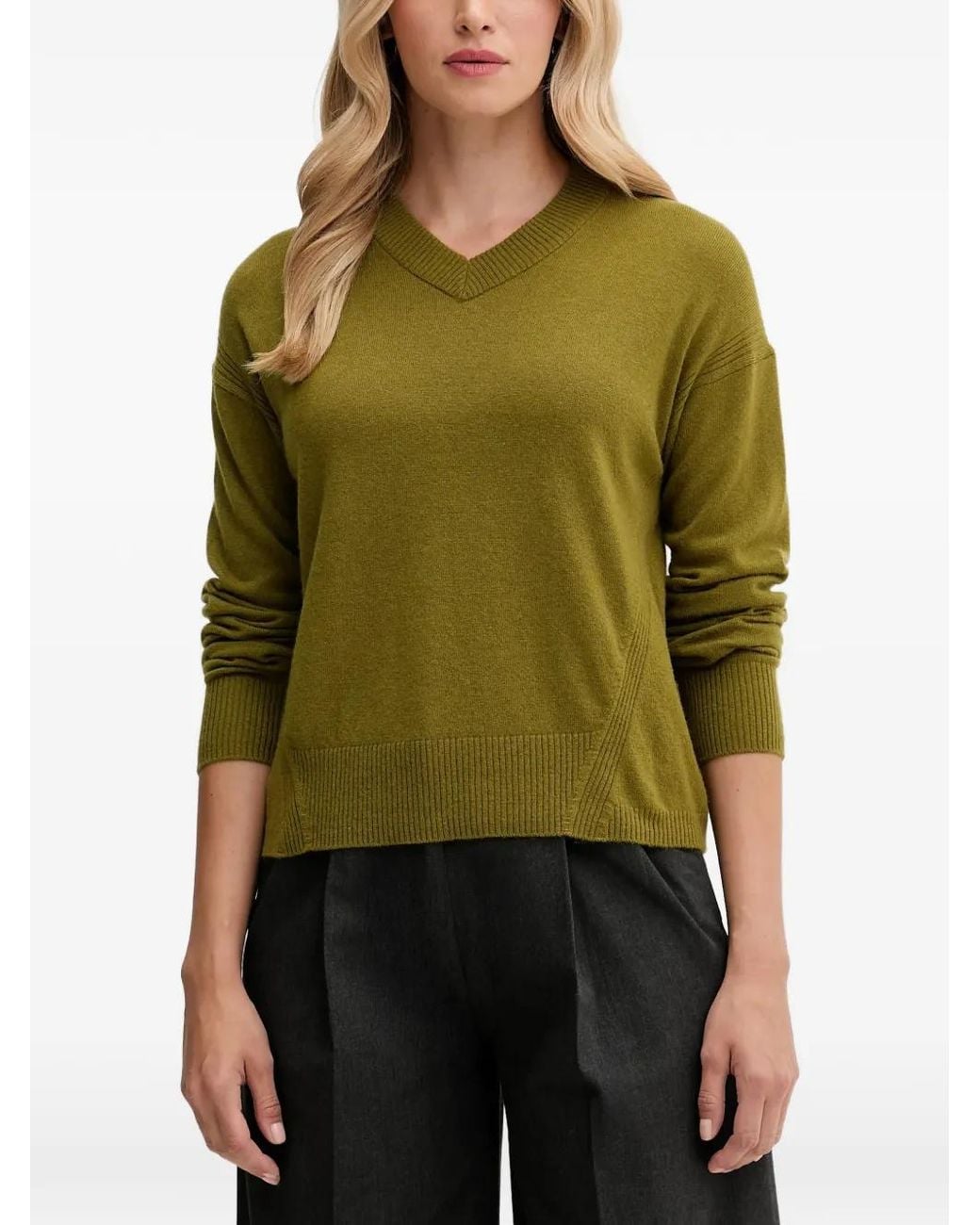 Benetton Green V-Neck Sweater