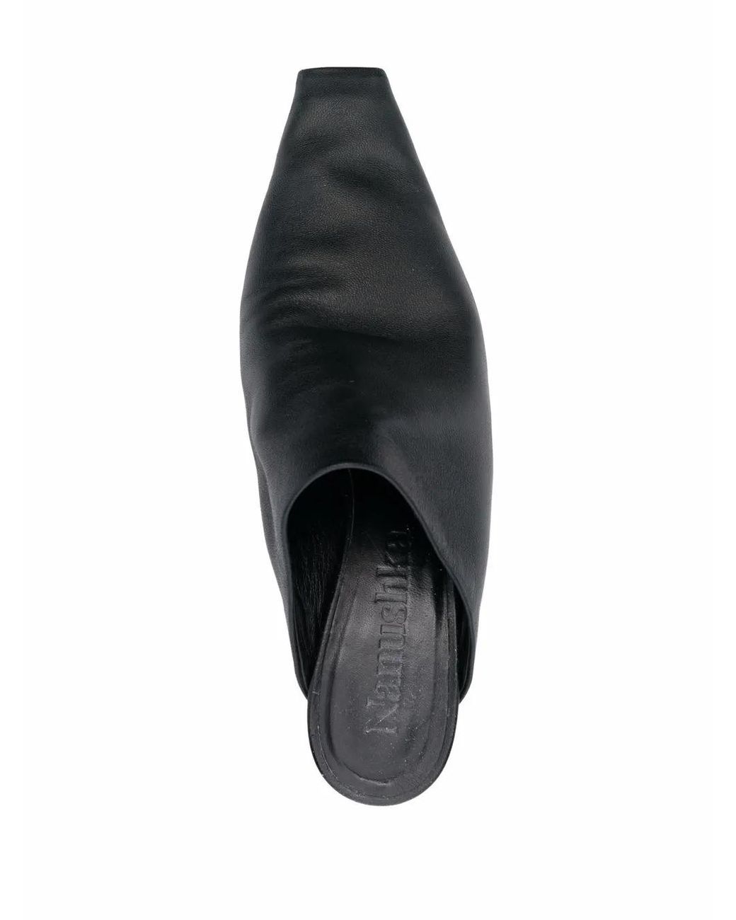 Nanushka Black Elongated Square Toe 50Mm Mules