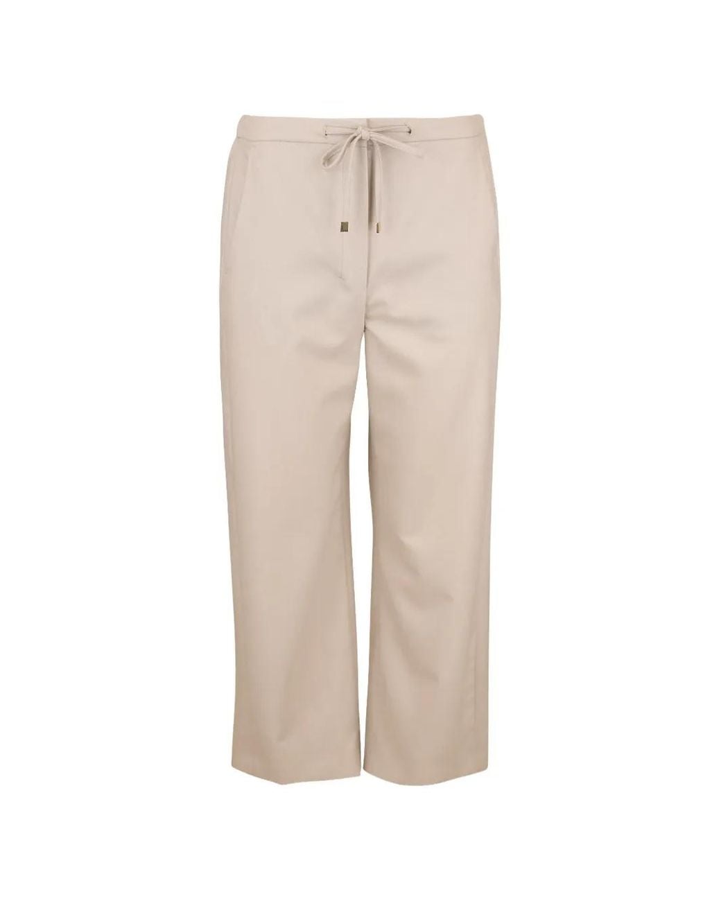 Max Mara Natural Drawstring Cropped Trousers