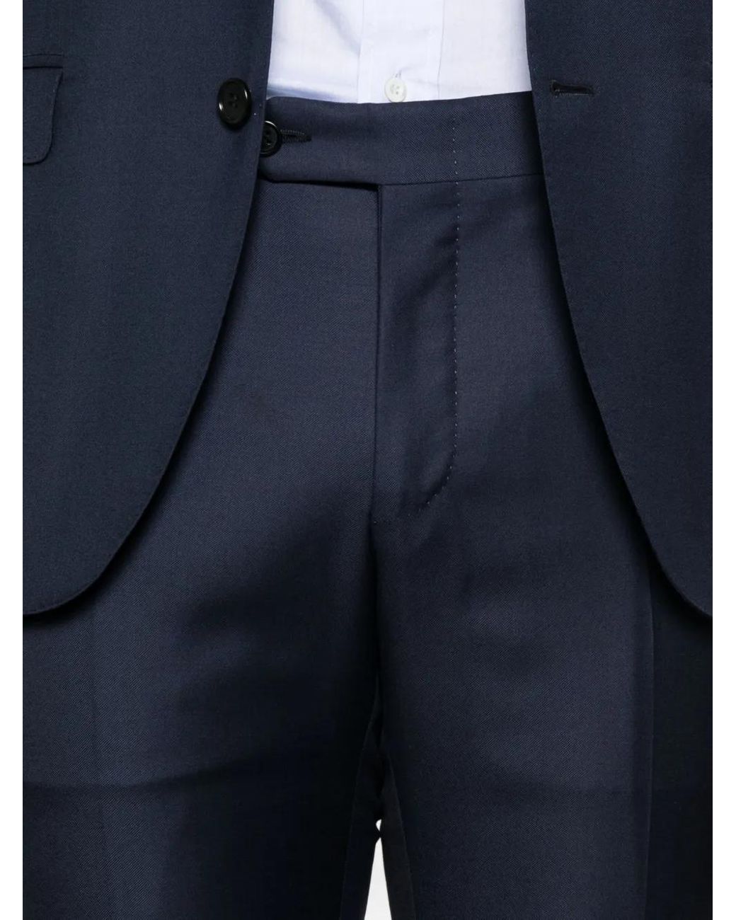 Canali Blue Single-Breasted Wool Suit for men