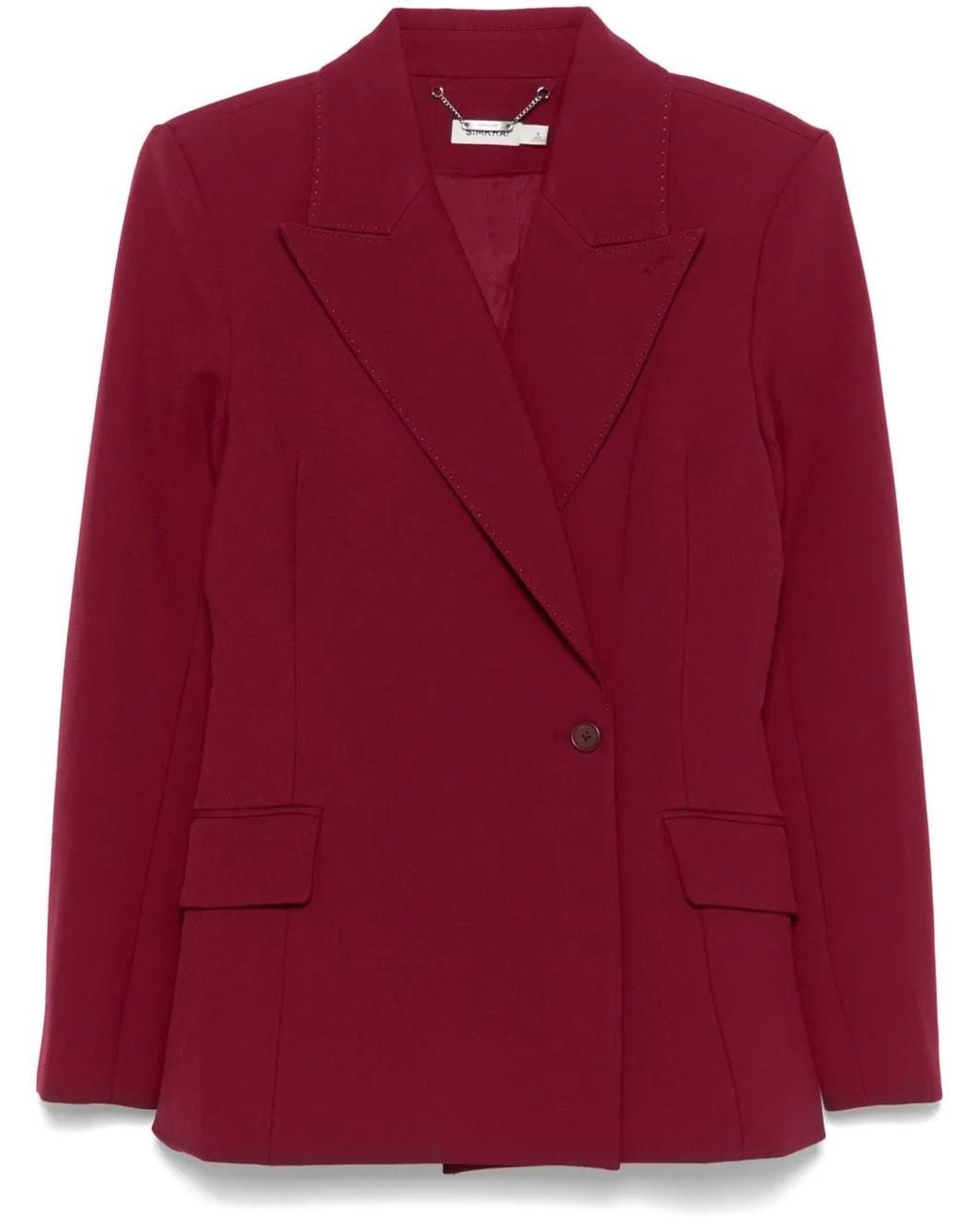 Jonathan Simkhai Red Double-Breasted Blazer