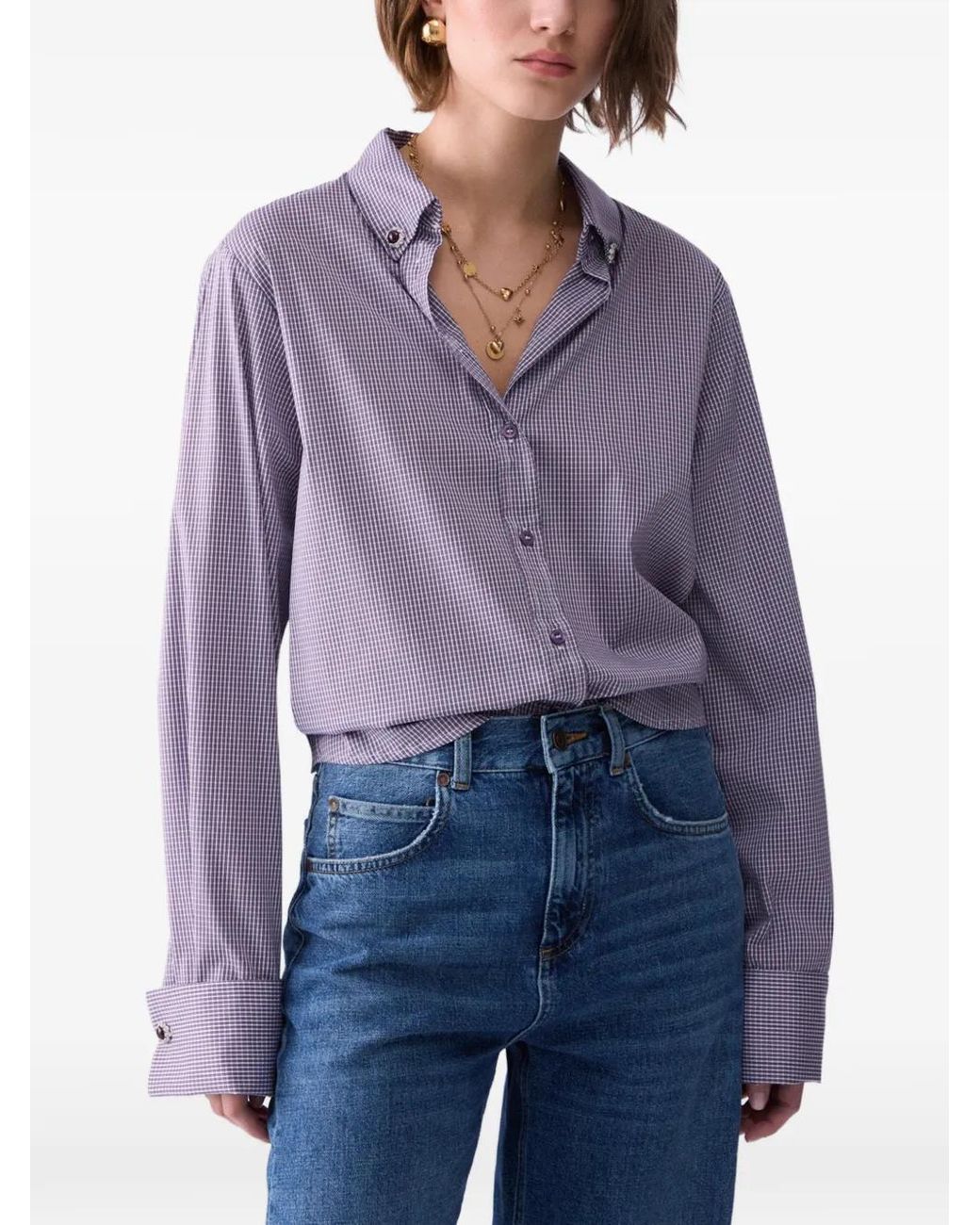 Liu Jo Purple Striped Shirt