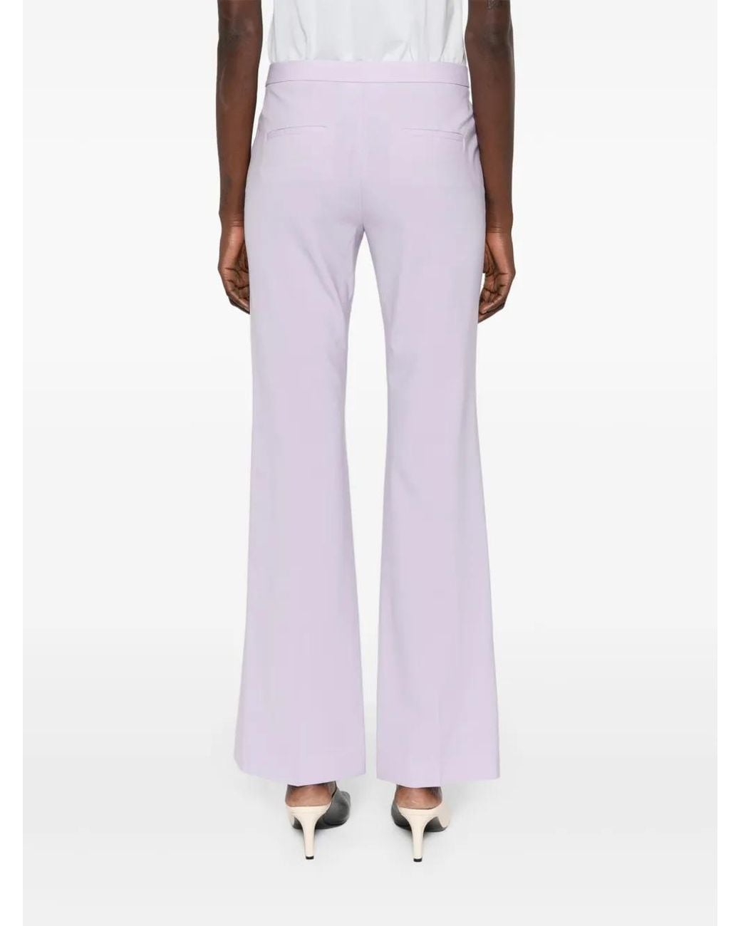 Theory Purple Demitria Low-Rise Flared Trousers