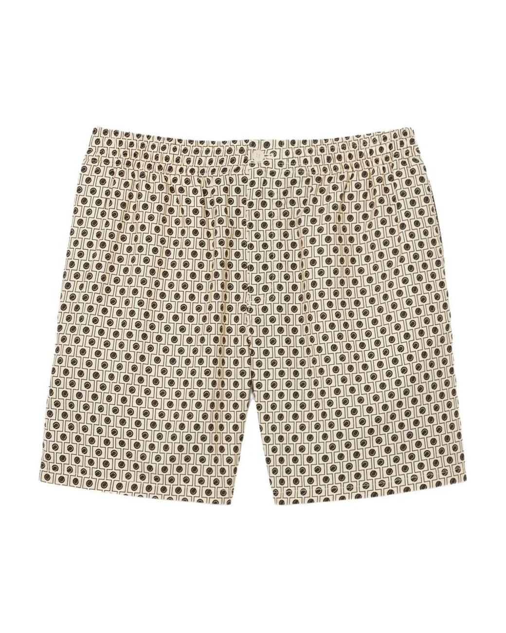 Lacoste White Geometric-Print Shorts for men