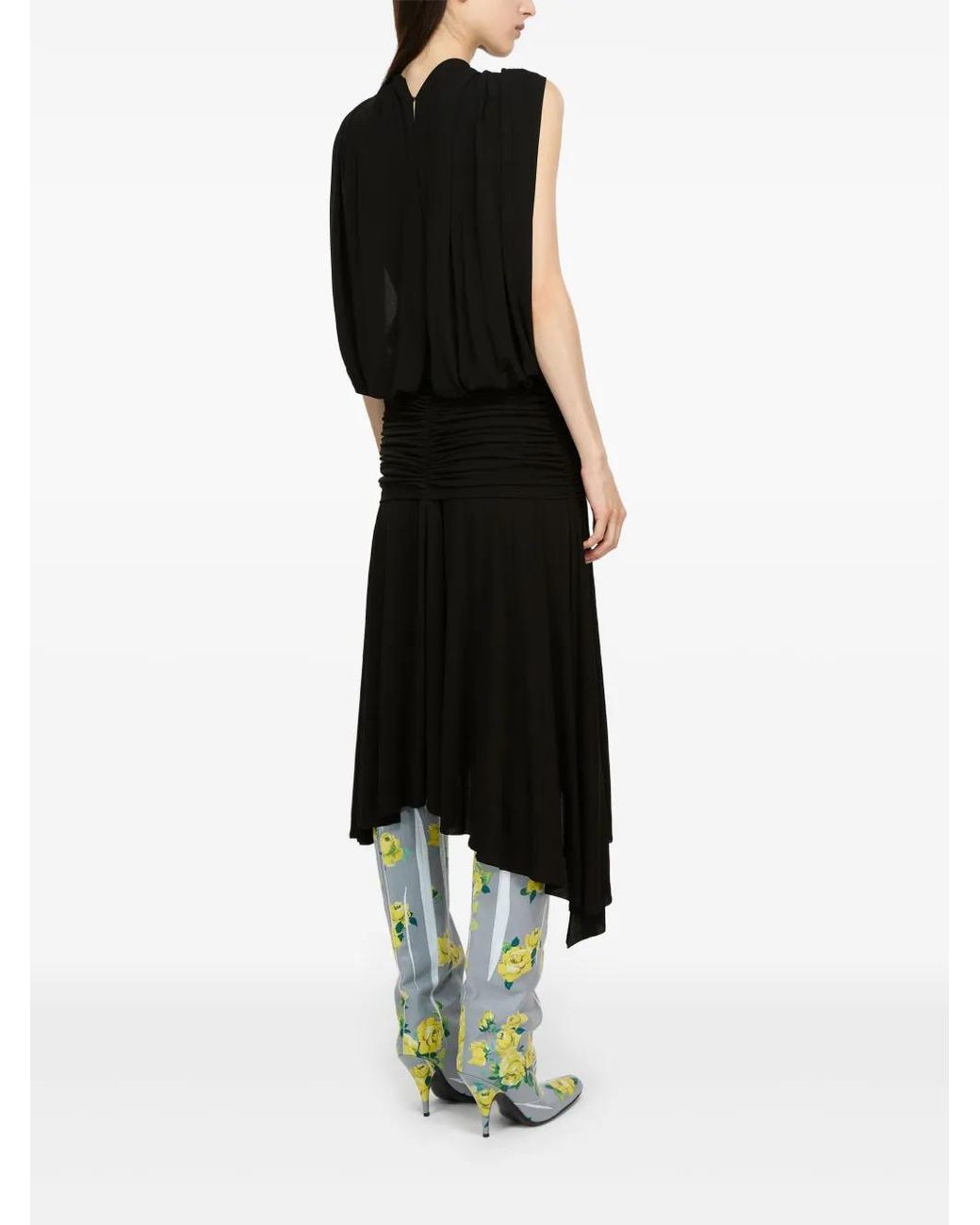 Acne Black Knot-Detail Midi Dress