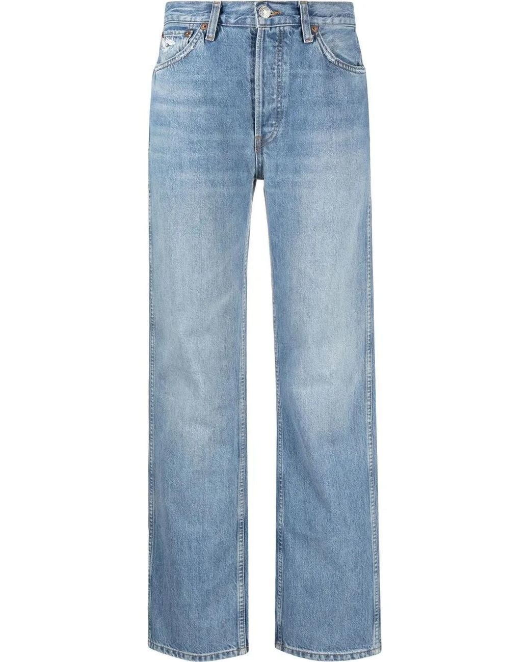Re/done Blue '90S High-Rise Loose Jeans