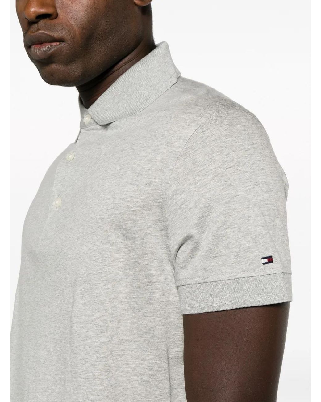 Tommy Hilfiger White Logo-Embroidered Cotton Polo Shirt for men