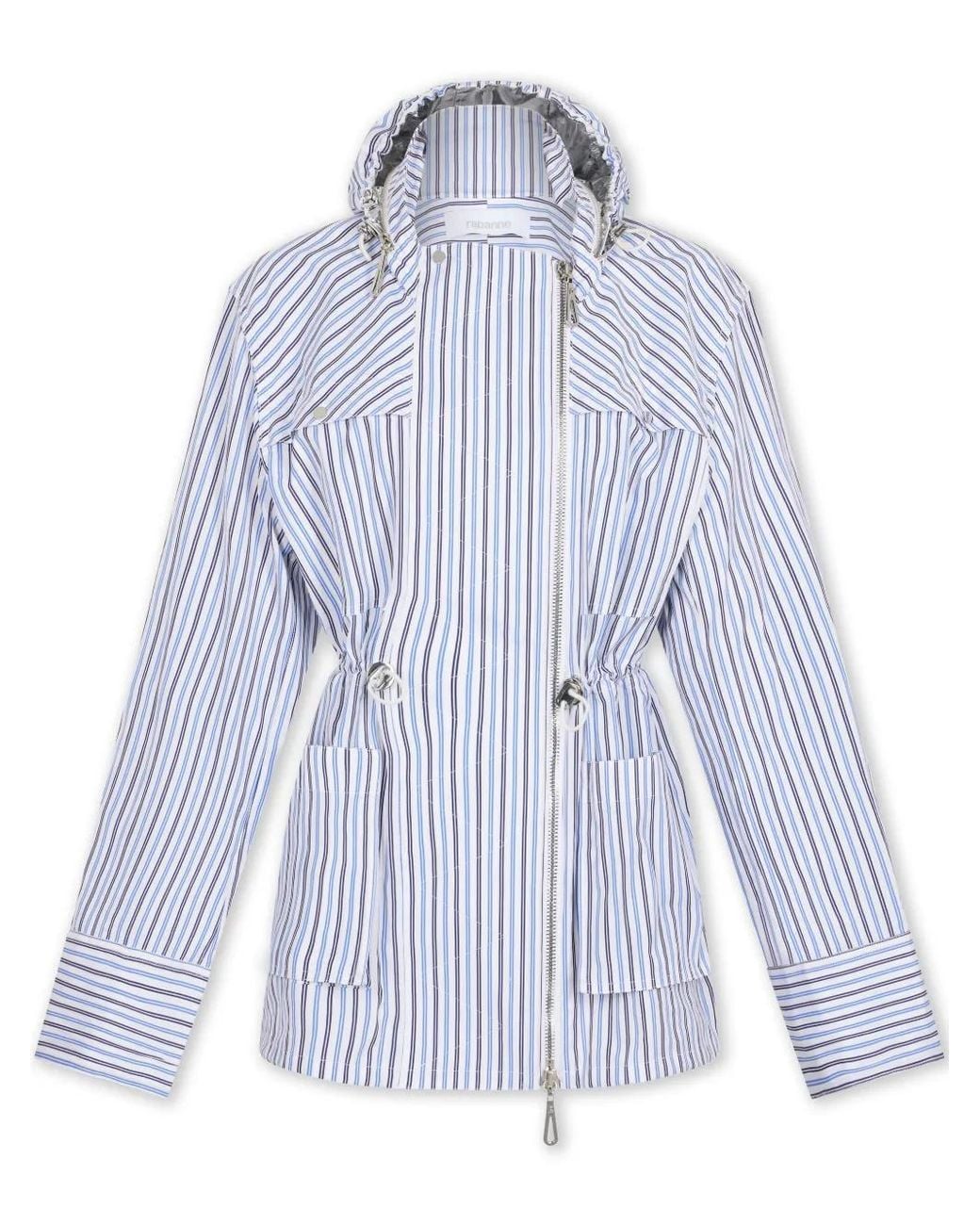 Rabanne Blue Striped Hooded Jacket