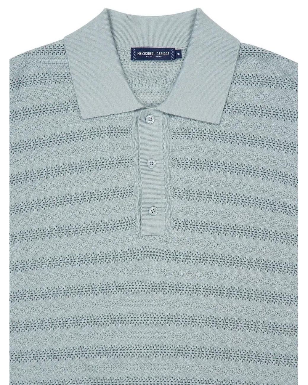 Frescobol Carioca Blue Vidal Button-Up Polo for men