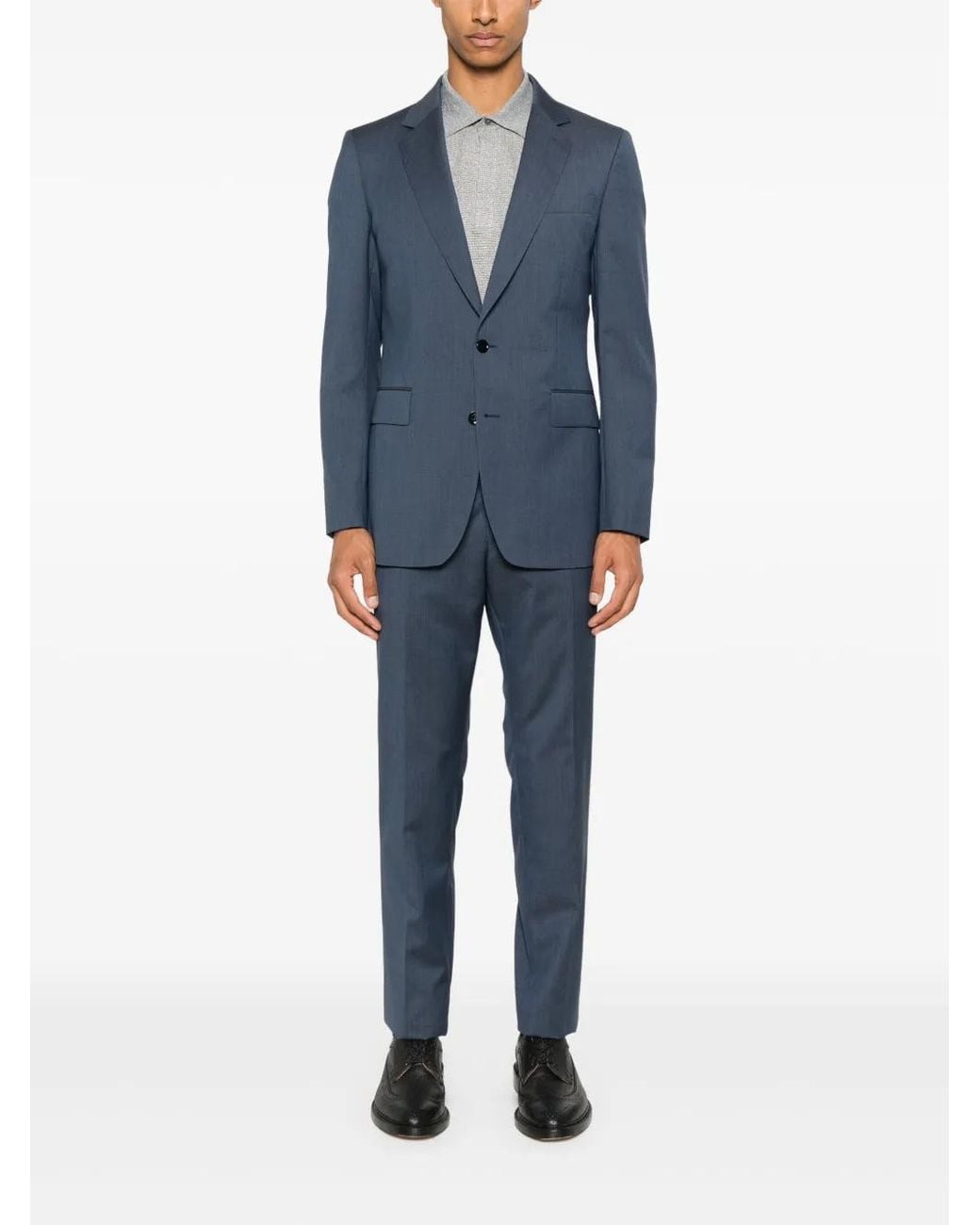 Fursac Blue Single-Breasted Suit for men