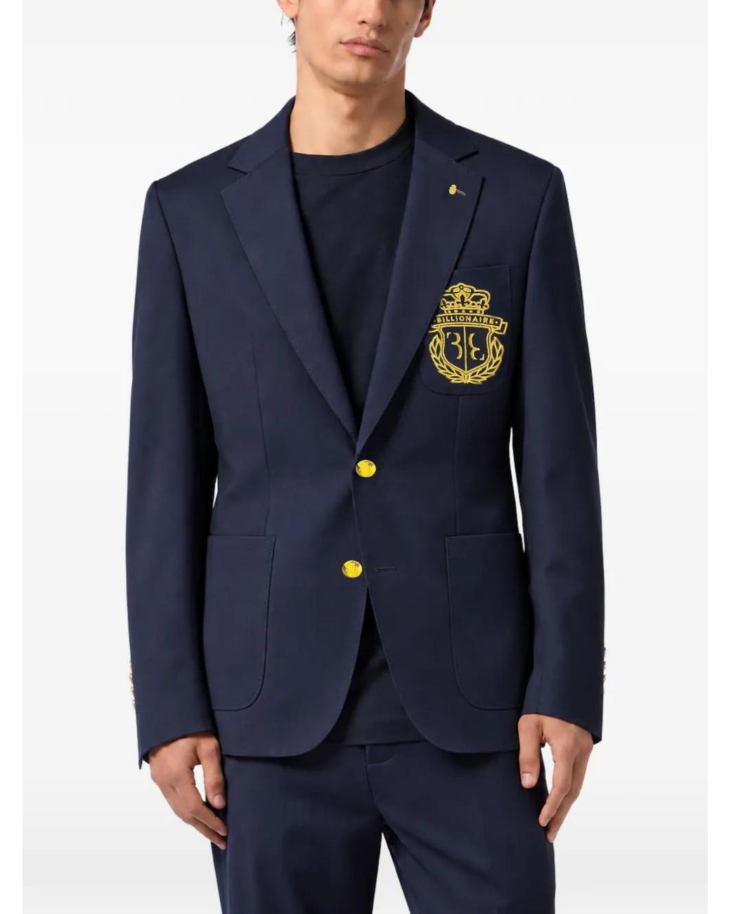 Billionaire Blue Bb Crest Blazer for men