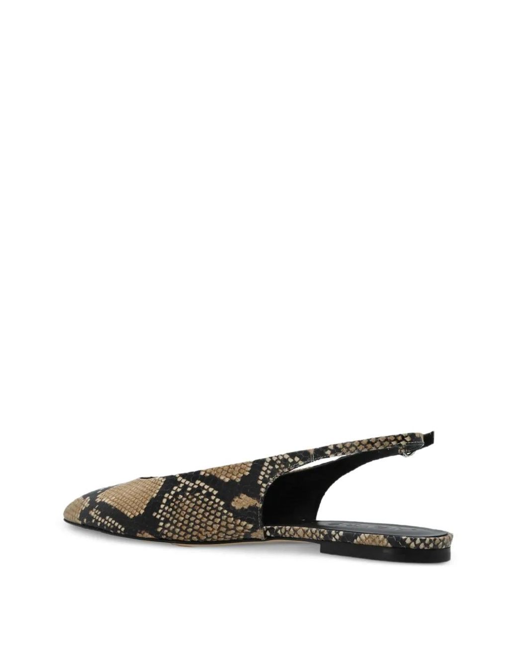 Aeyde White Snake-Pattern Flat Pumps