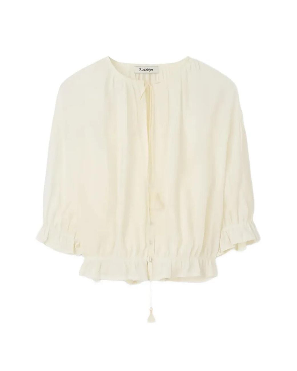 Rodebjer White Perla Plissé Blouse