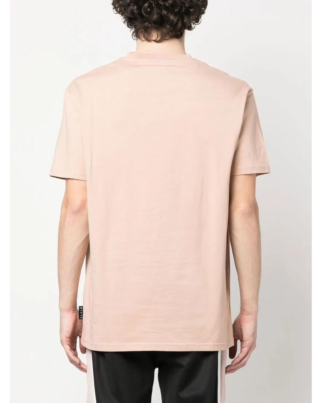 Philipp Plein Pink Logo-Patch T-Shirt for men