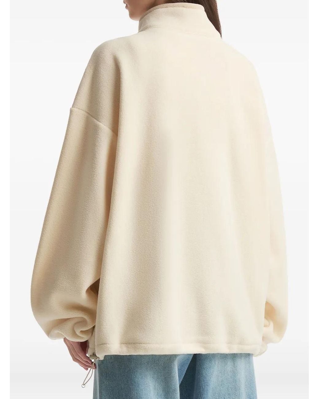 B+ AB White Zip-Up Fleece Jacket
