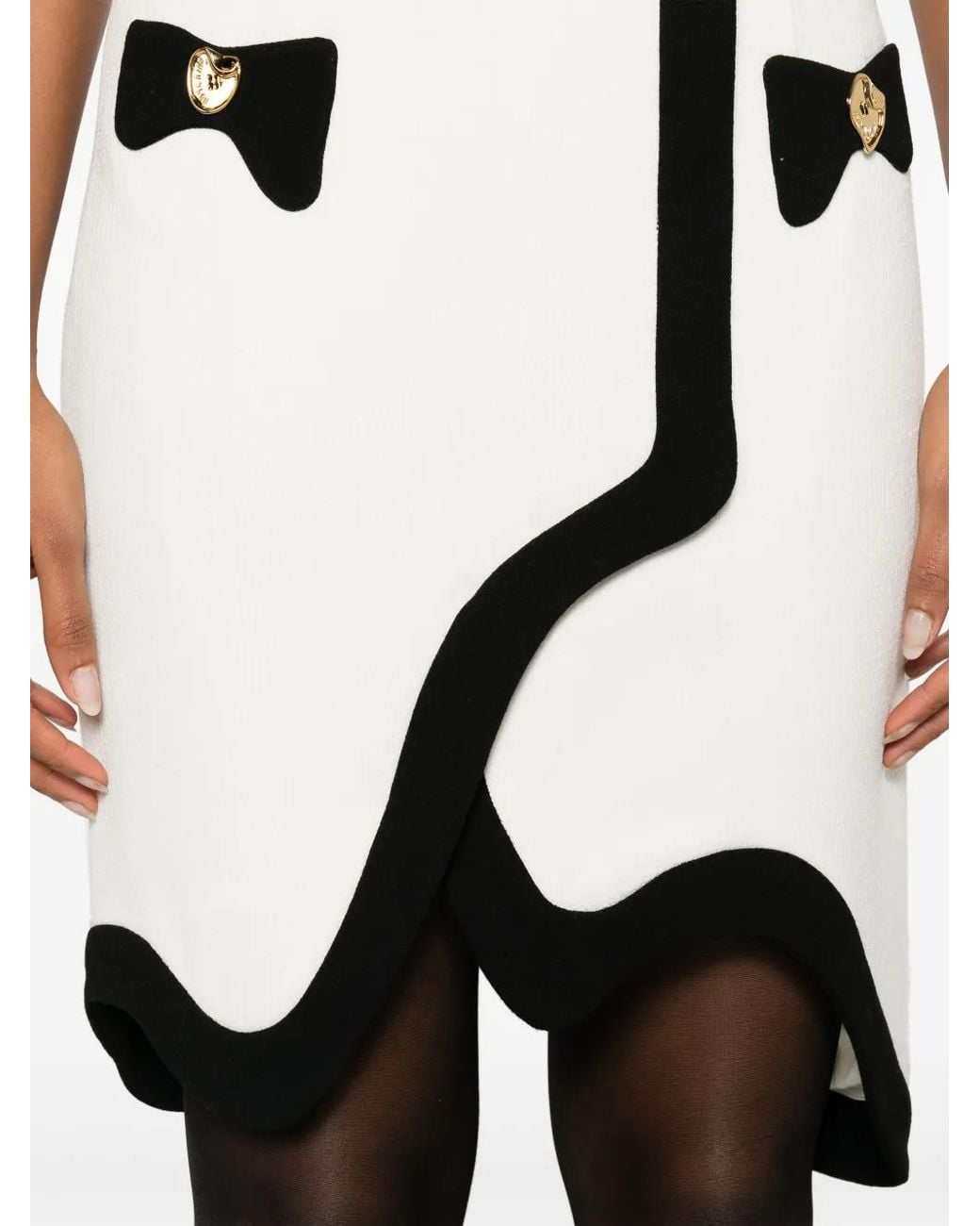 Moschino Black Tailored-Cut Asymmetric Skirt