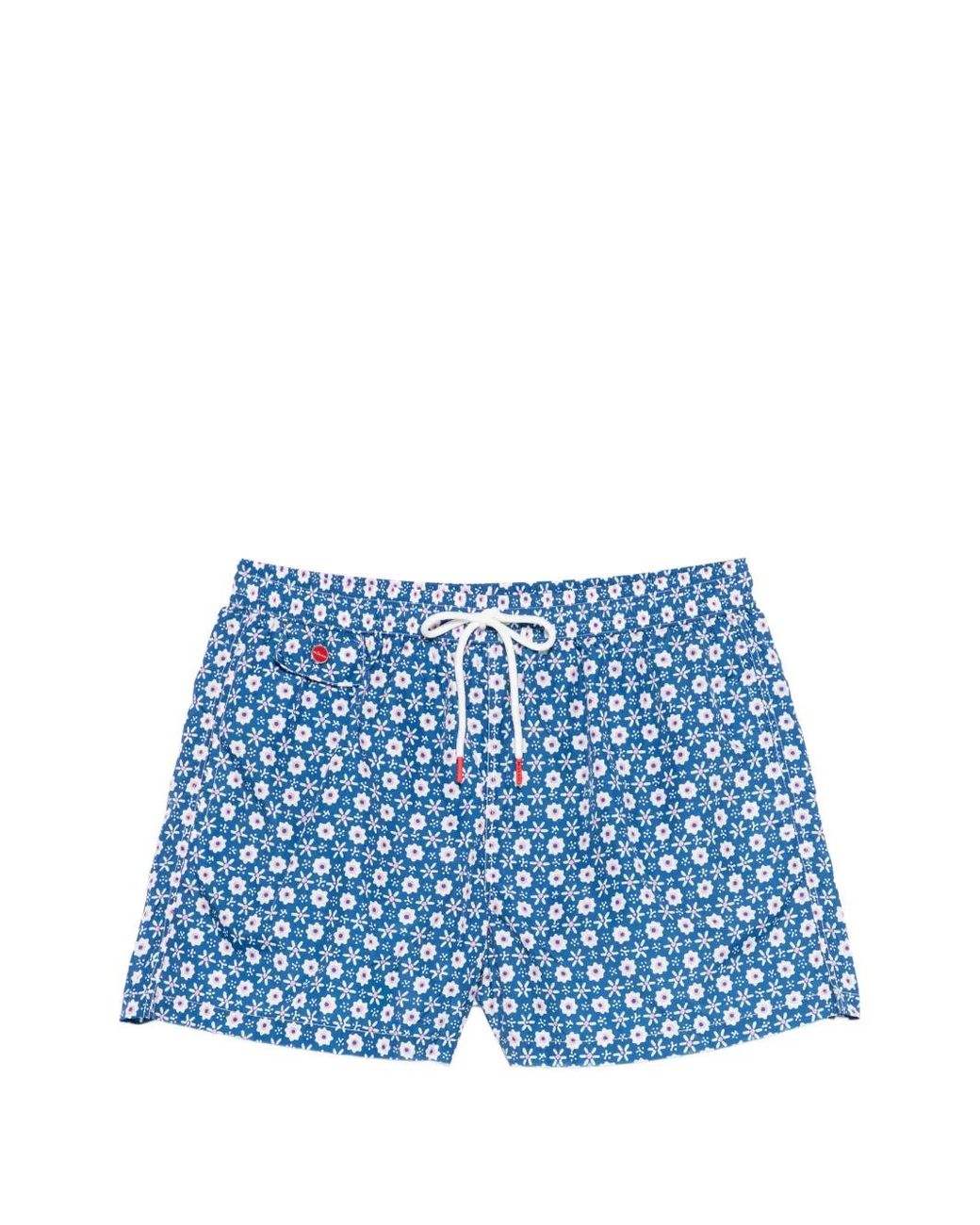 Kiton Blue Floral Swim Shorts for men