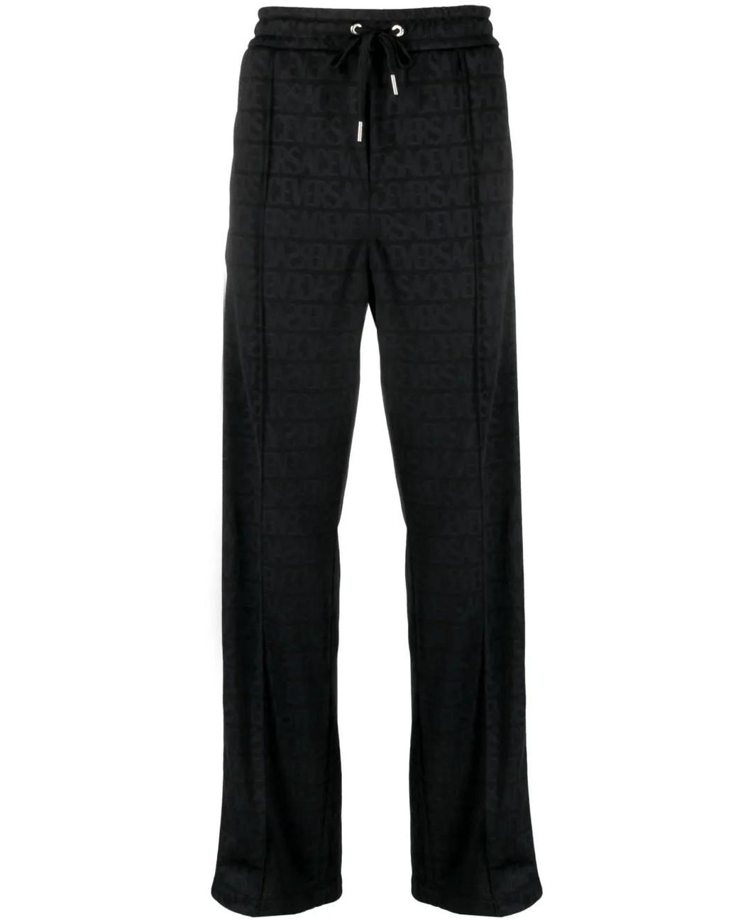 Versace Black Allover Pattern Track Pants for men