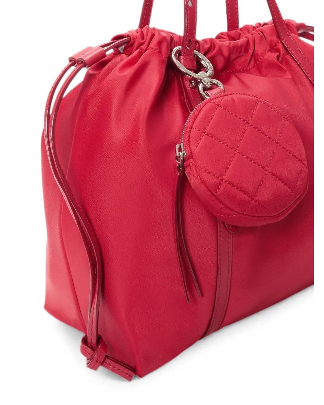 MZ Wallace Red Small Waverly Drawstring Tote Bag