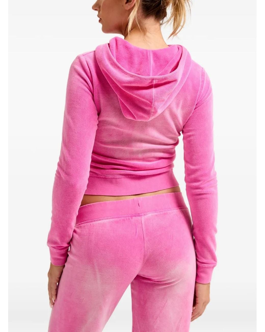 Juicy Couture Pink Hoodie À Effet Délavé Zippé