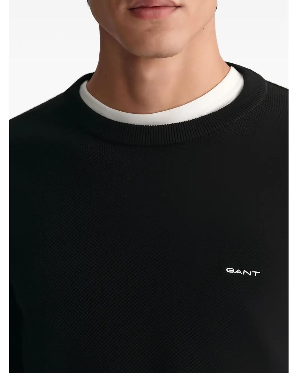 Gant Black Pull À Design Texturé for men