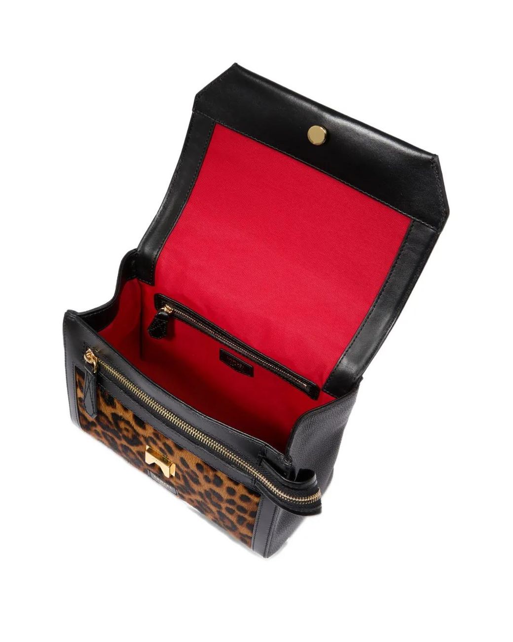 Lancel Black Ninon Leopard-Print Flap Bag
