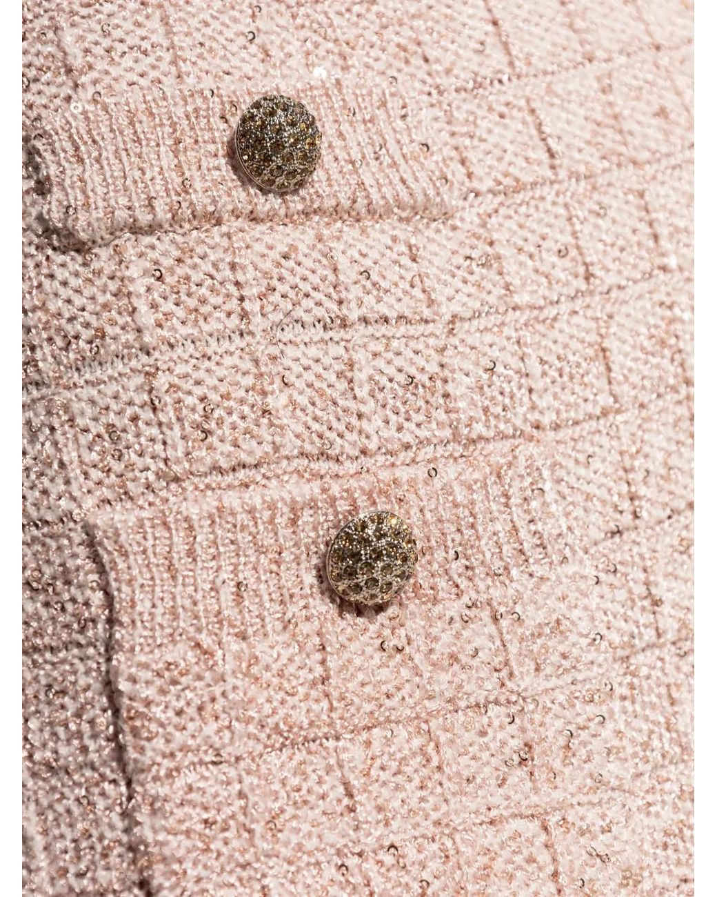 Alessandra Rich Pink Button-Pocket Dress