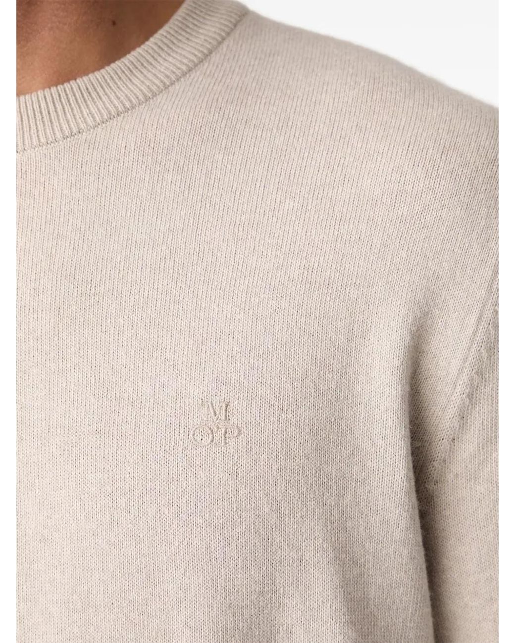 Marc O' Polo Natural Logo-Embroidered Crew-Neck Sweater for men