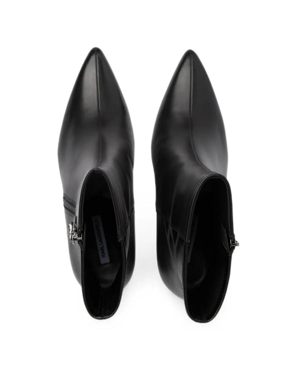 Karl Lagerfeld Black Waverly Midi Zip Boots