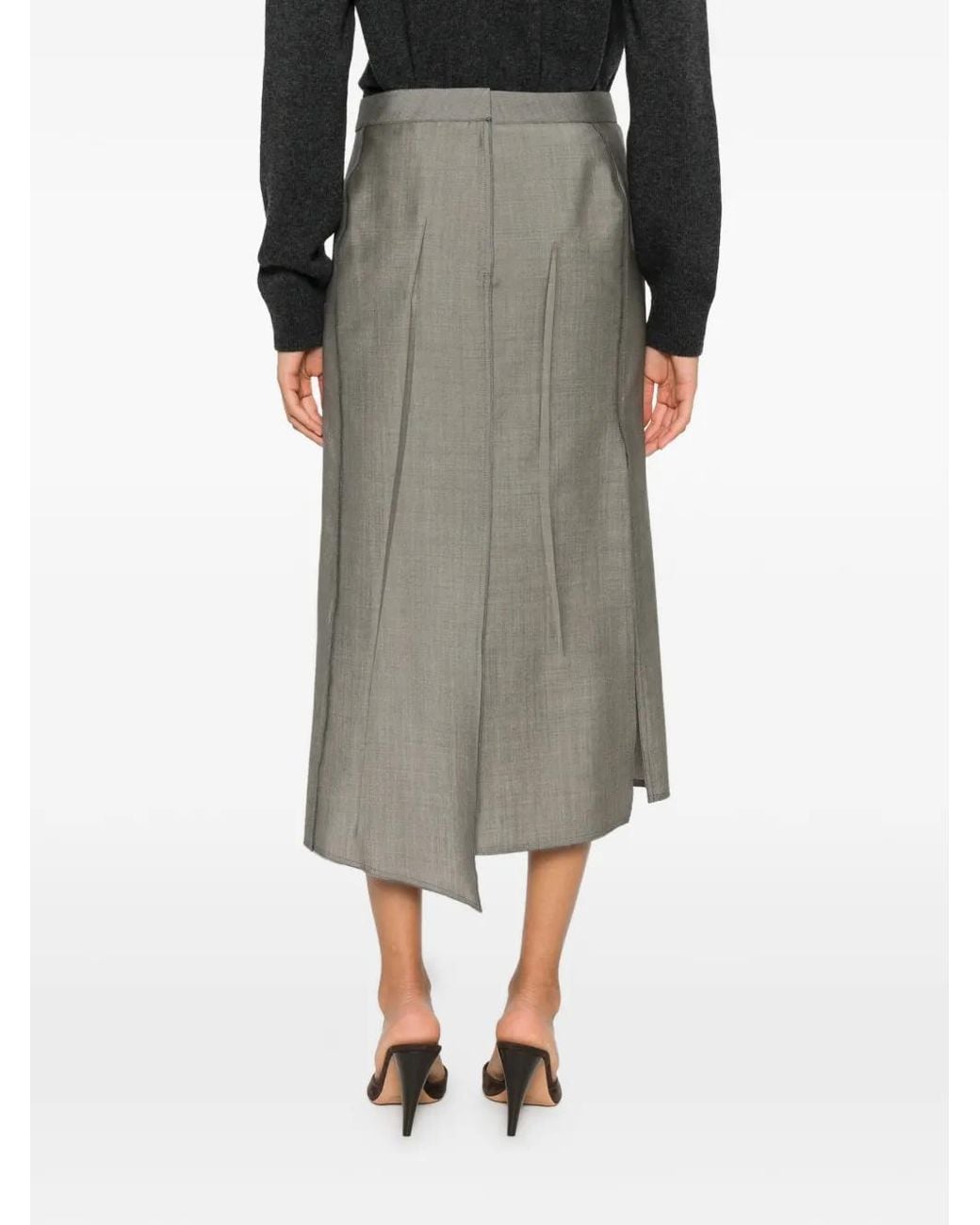 Victoria Beckham Gray Pressed Skirt