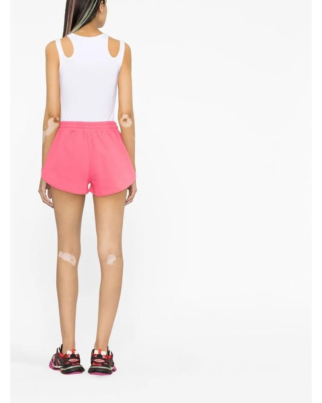 MSGM Pink Sport-Shorts Mit Logo-Patch