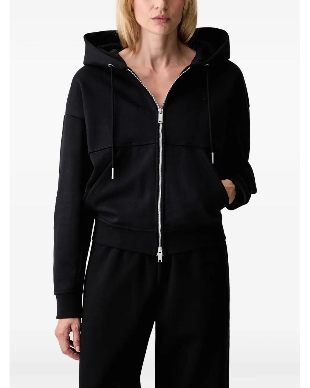 On Shoes Black Club Collective Zip-Up Drawstring Hoodie