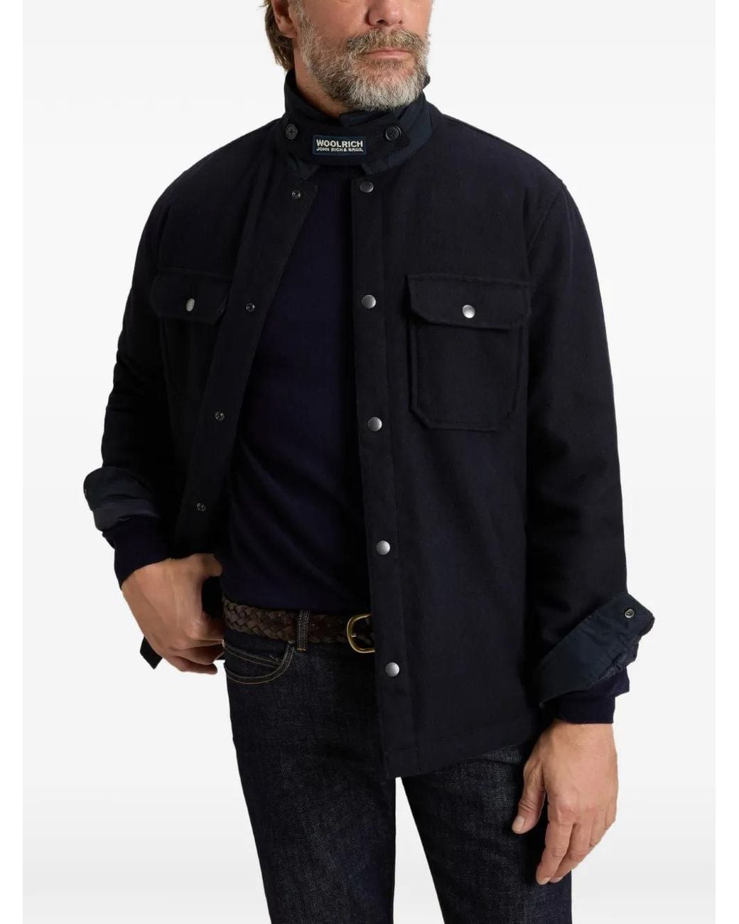 Woolrich Blue Alaskan Shirt Jacket for men