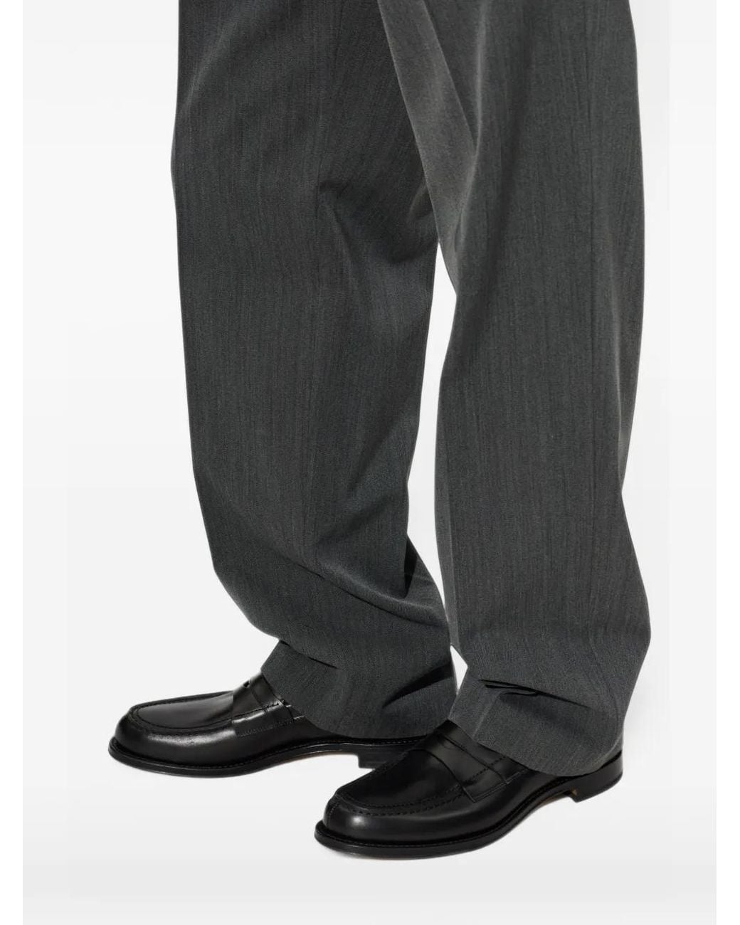 Fabi Black Leather Loafers for men