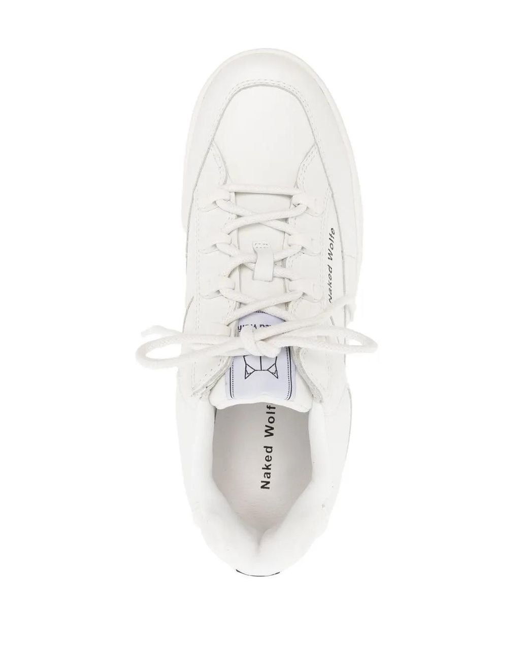 Naked Wolfe White Sporty Platform Lace-Up Sneakers
