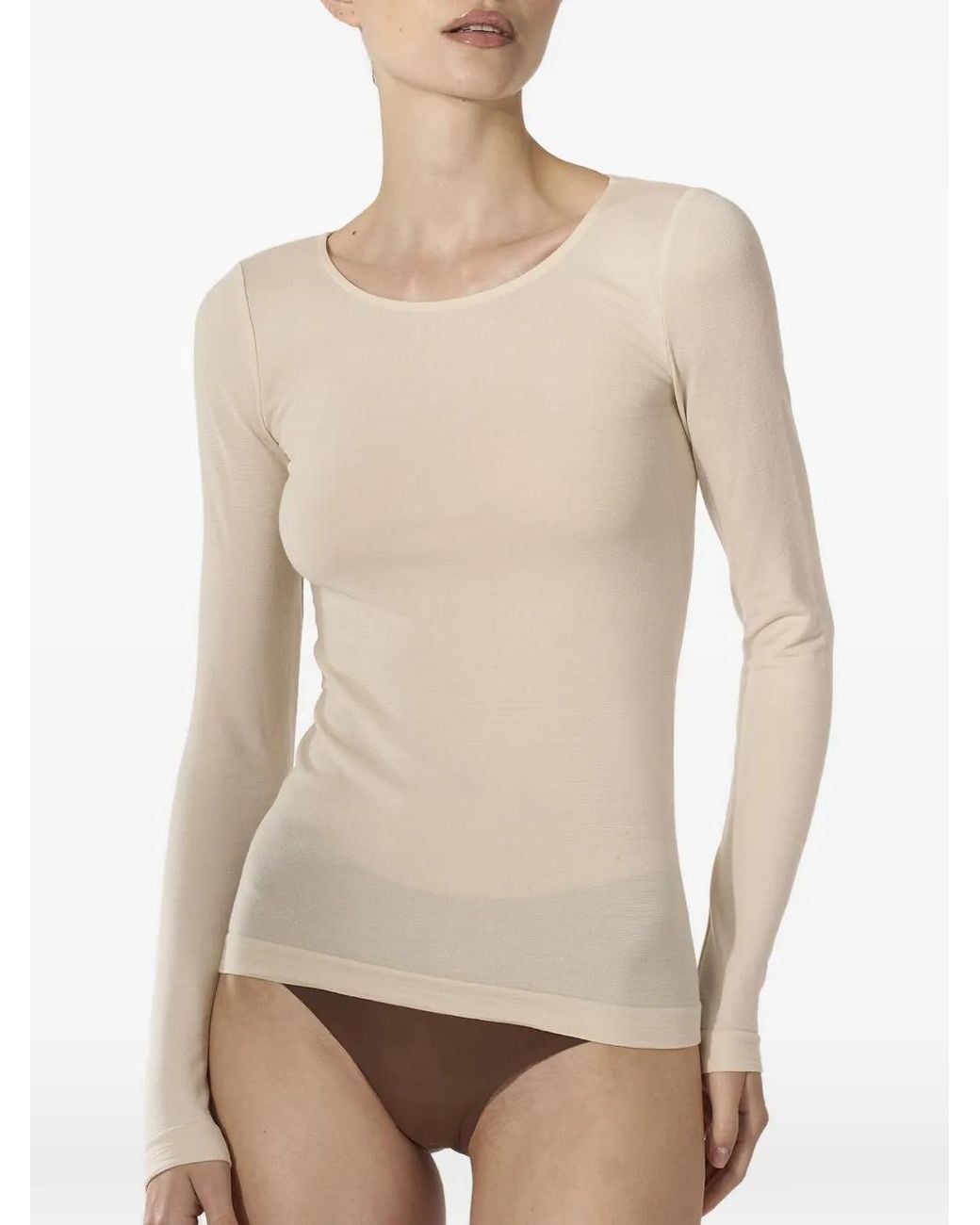 Wolford White Seamless Long-Sleeve Top