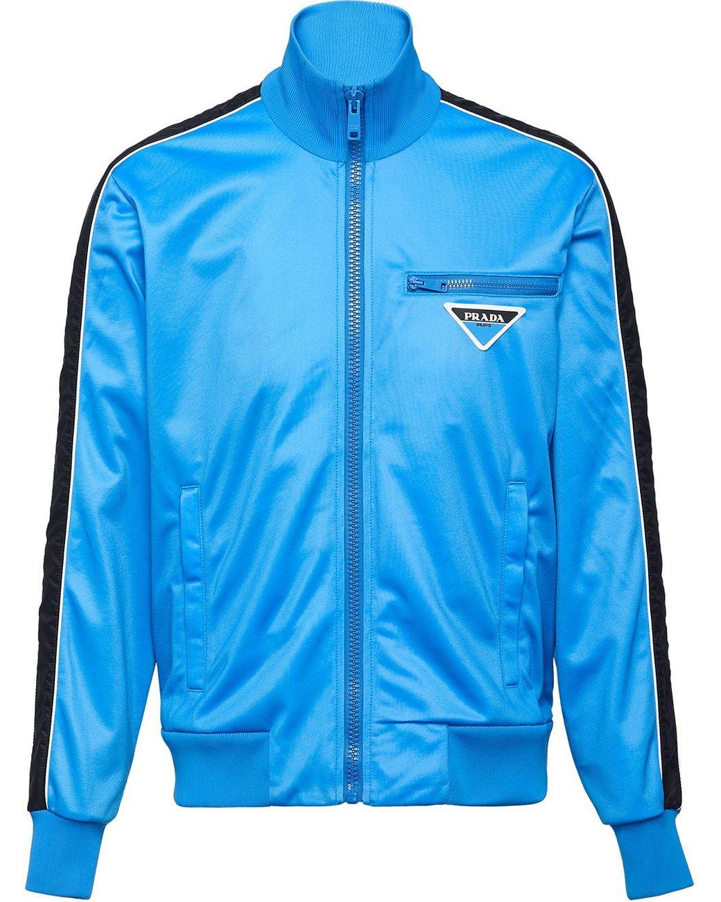 Prada Runproof Technical Fleece Jacket in Blue for Men | Lyst UK