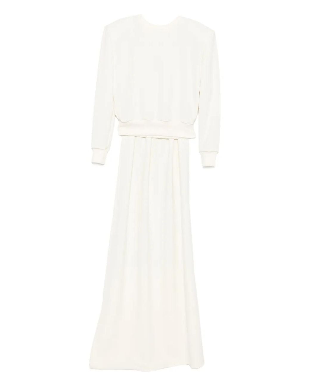 Magda Butrym White Belted Knitted Dress