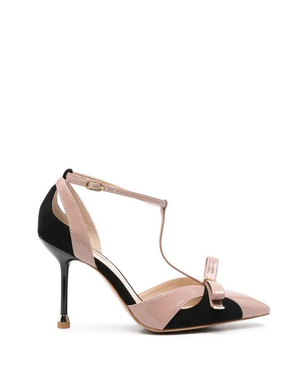 Liu Jo White Bow-Detail T-Bar Pumps