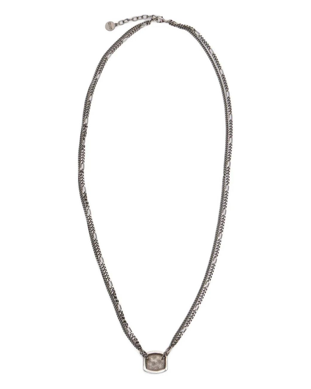 Roberto Cavalli Metallic Monogram Double-Chain Necklace for men
