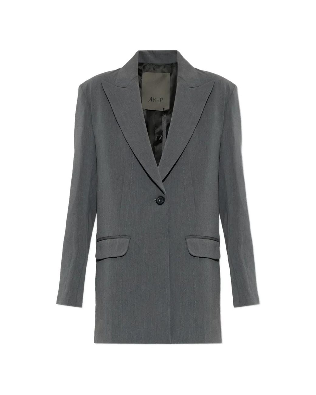 Akep Gray Single-Breasted Blazer