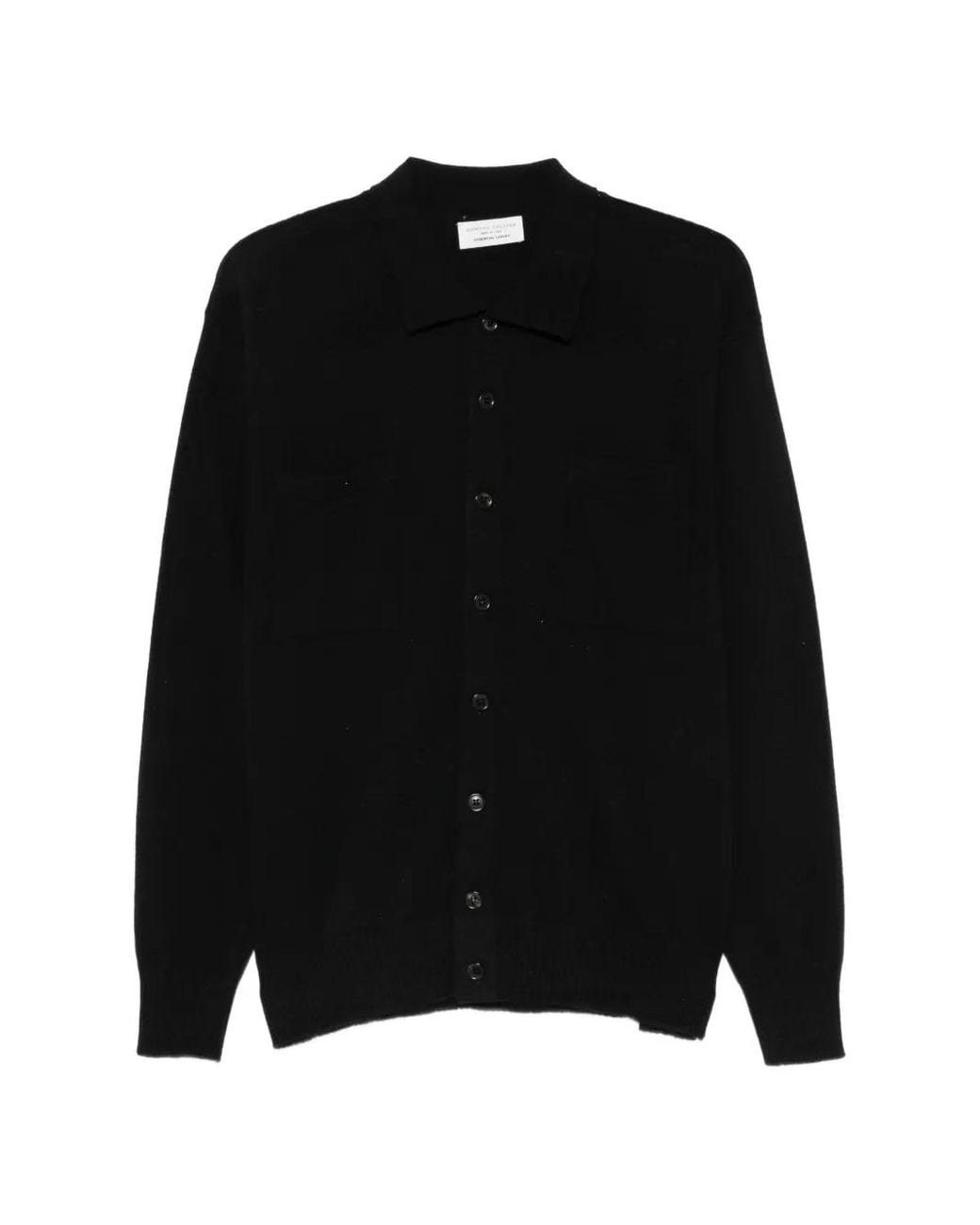 Roberto Collina Black Button-Up Wool Shirt for men