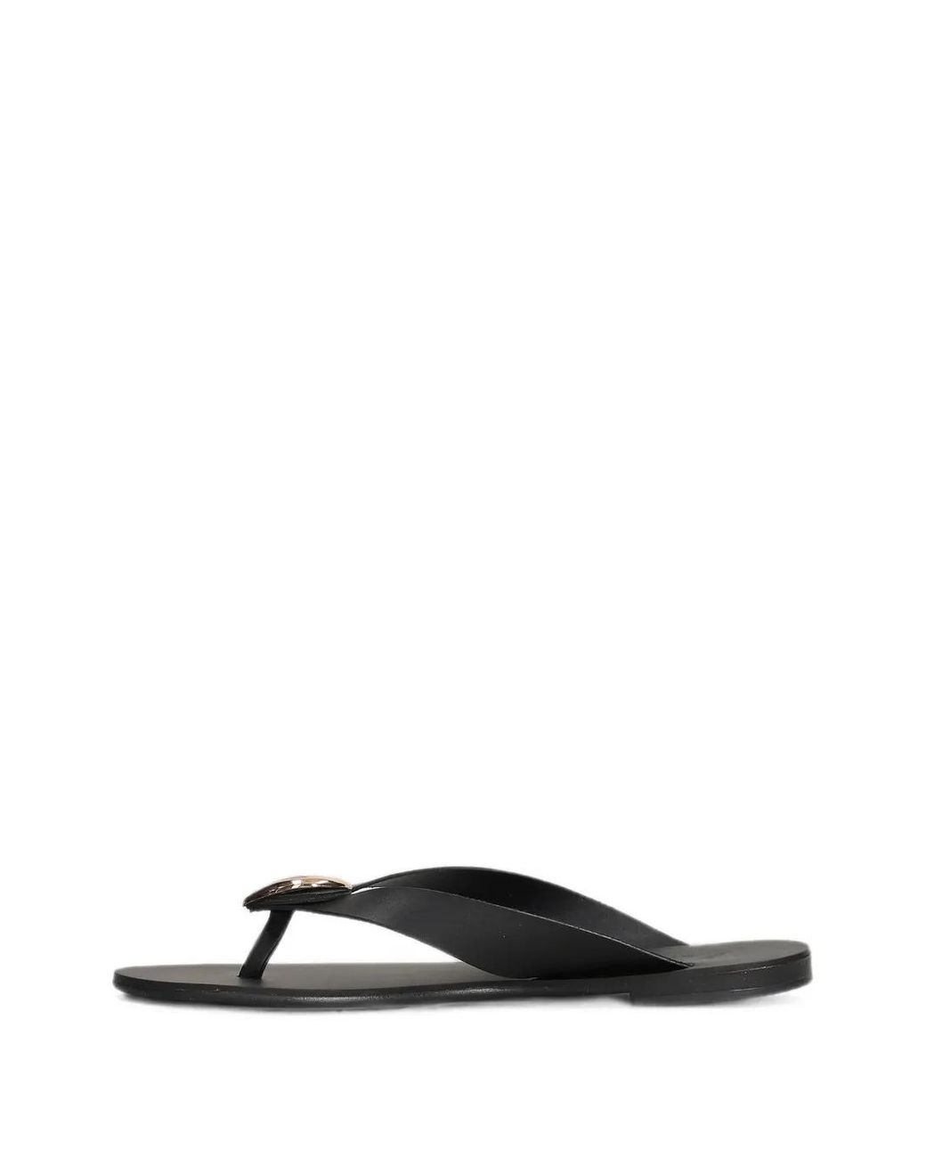 NICOLAS LAINAS Black Embellished Leather Sandals