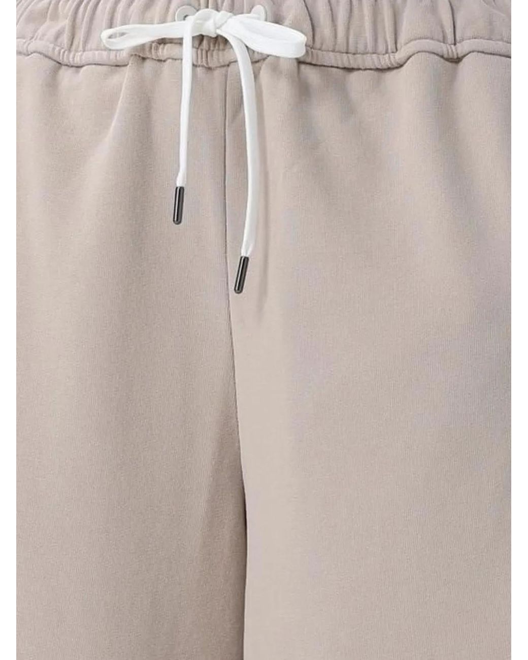 Brunello Cucinelli Natural Pantalon Ample À Lien De Resserrage