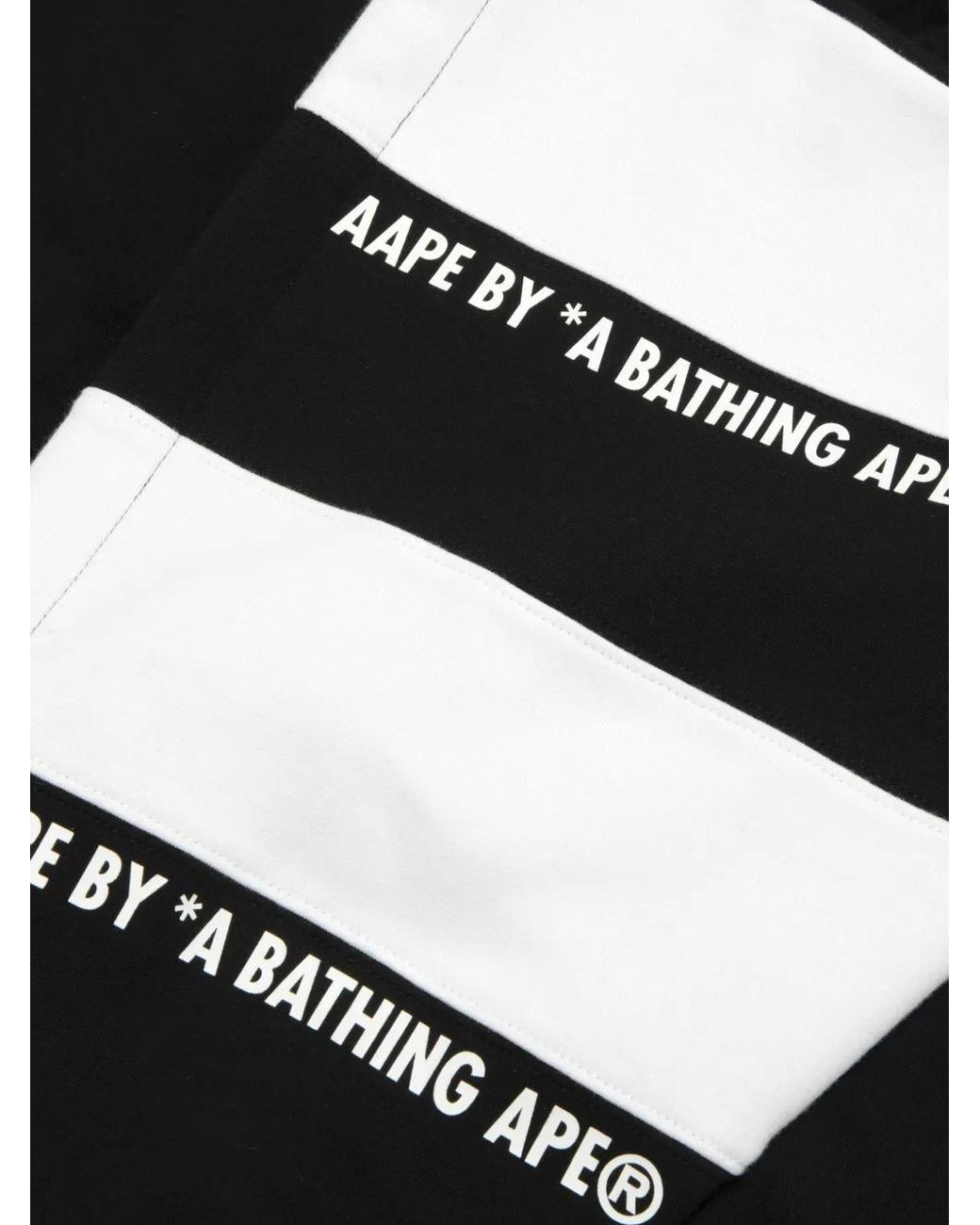 Aape By A Bathing Ape Black Logo-Lettering Hooded Jacket for men